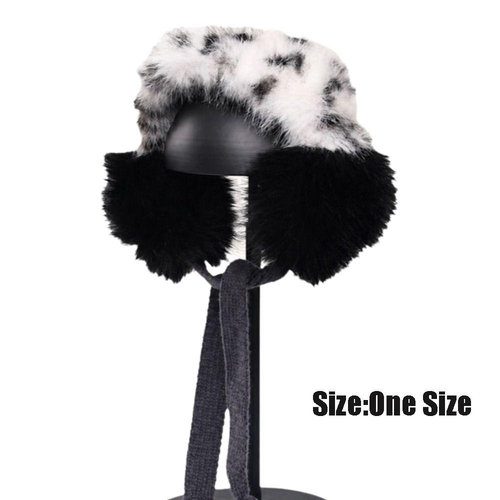 Foldable Leopard Print Earmuffs Thickened Plush Plush Ear Cover  Outdoors