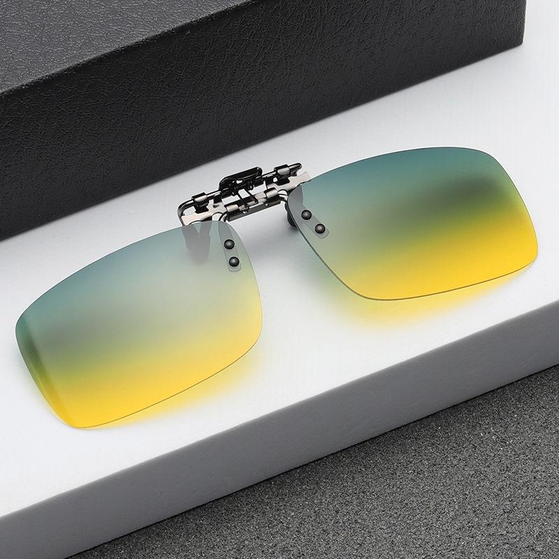 Den Noční Polarizované módní sluneční brýle s klipsem, obdélníkové módní sluneční brýle, pro muže Ženy Venkovní sporty Párty Cestování Jízda Rybaření