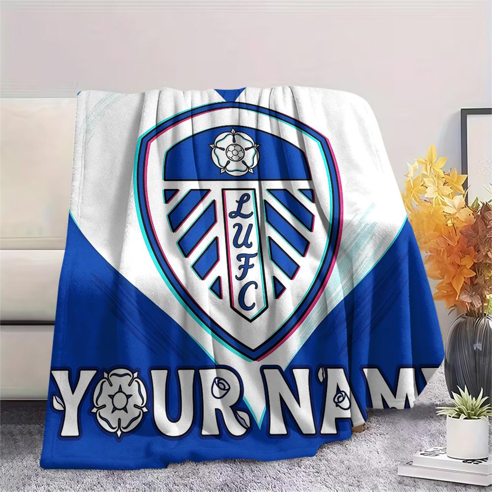 Custom Name Leeds United2 Flannel Blanket, High quality Comfortable for All Seasons, Home Decor, Warmth and Comfort