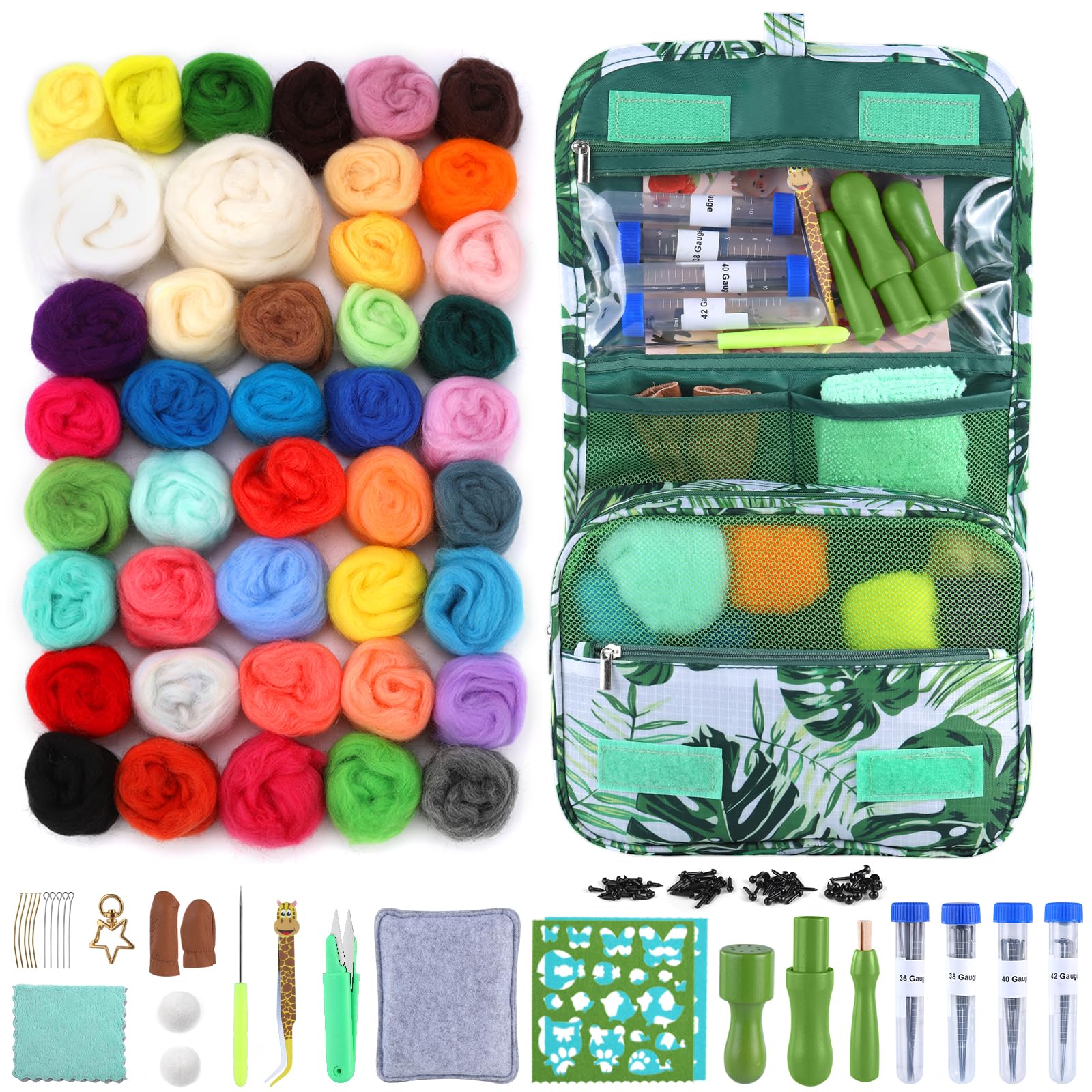 

Набор для валяния Fenrry Needle Felting Kit 42 Colors Wool Roving Complete with Eyes Wool Feil Tools Инструкции для создания игрушек своими руками