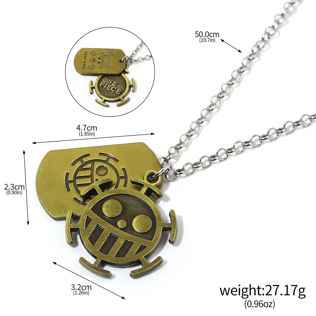 One Piece Luffy Ace Tony Straw Hat Wanted Poster Keychain Pendant Necklace For Collectors Style43