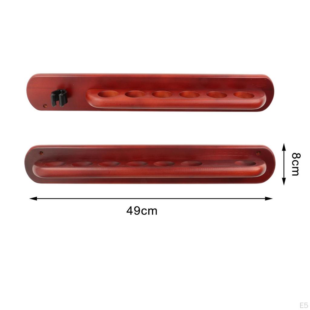 Pool Cue Rack Billiard Wall Mount Rod Holder for Players