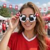 Fußball-Event-Sonnenbrillen, Stadion-Jubel-Sonnenbrillen, Schwarz-Weißer Fußballrahmen, Nationalflaggen-Sonnenbrillen, Neuartige Foto-Requisiten für Partys