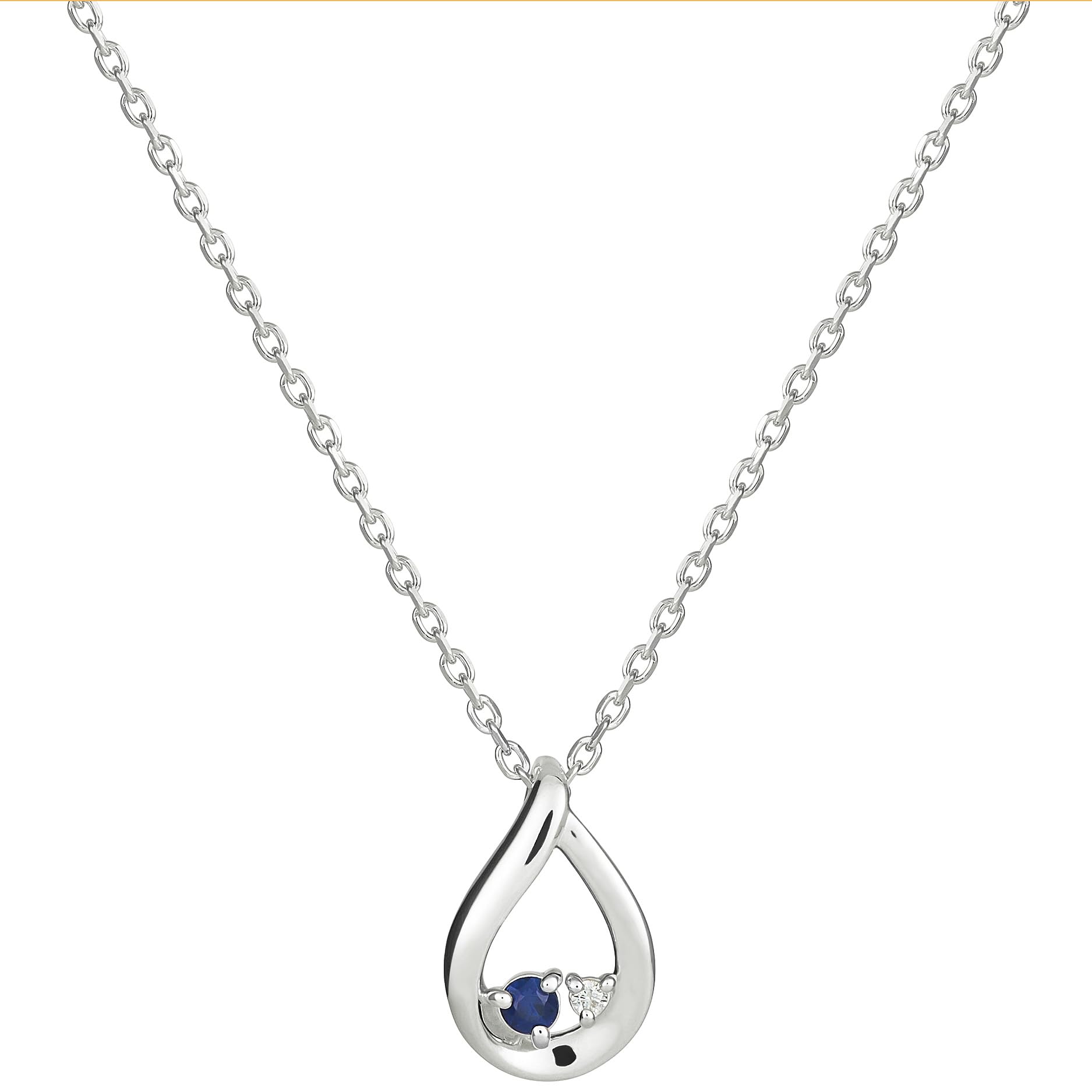 

Official Drop Eternal Silver Necklace Silver Sapphire 112434721808 Birthday Anniversary Christmas Gift Present Jewelry Case Included [Yondo Sea]