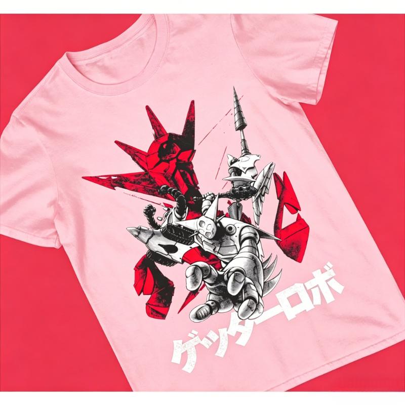 Getter Robo Getter Dragon 70s Retro Anime Graphic T-shirt Men Women Printed Tee Summer Casual Fashion Clothing Tops Vintage Streetwear