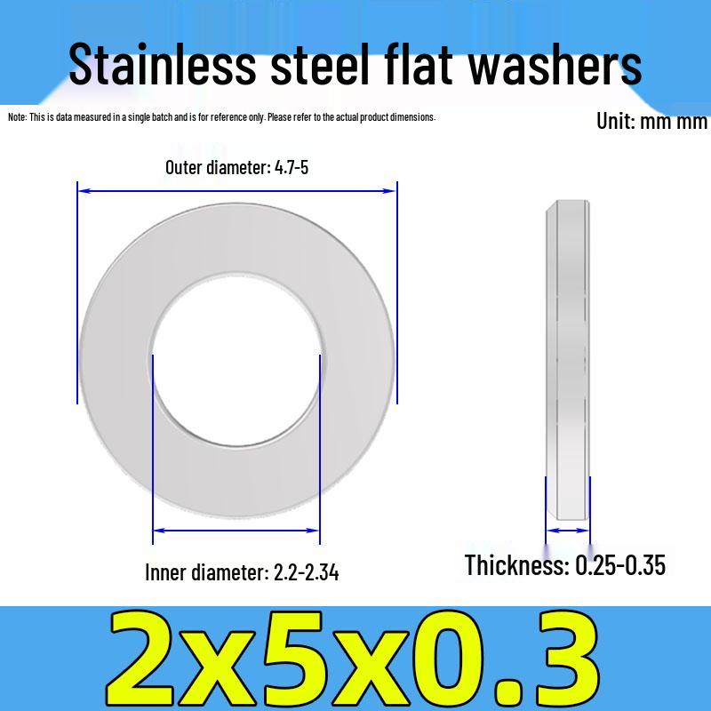 Jinguying Stainless Steel Flat Washer 201/304/316 Standard Size, No Burrs (GB97/DIN125)