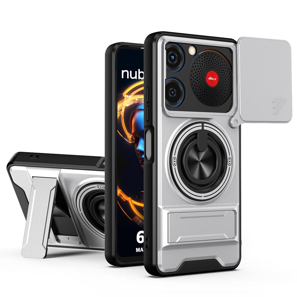 KEYSION Magnetic Phone Case for ZTE nubia Music Slide Camera Protection Upright Kickstand Shockproof Back Cover for Nubia Music