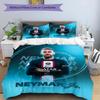 Messi Neymar Qatar Goat Personalized Name Bedding Set,Comfort Bed Linen for Boys Room Decoration,Perfect Gift for Match Fans,Wrinkle Resistant Duvet C