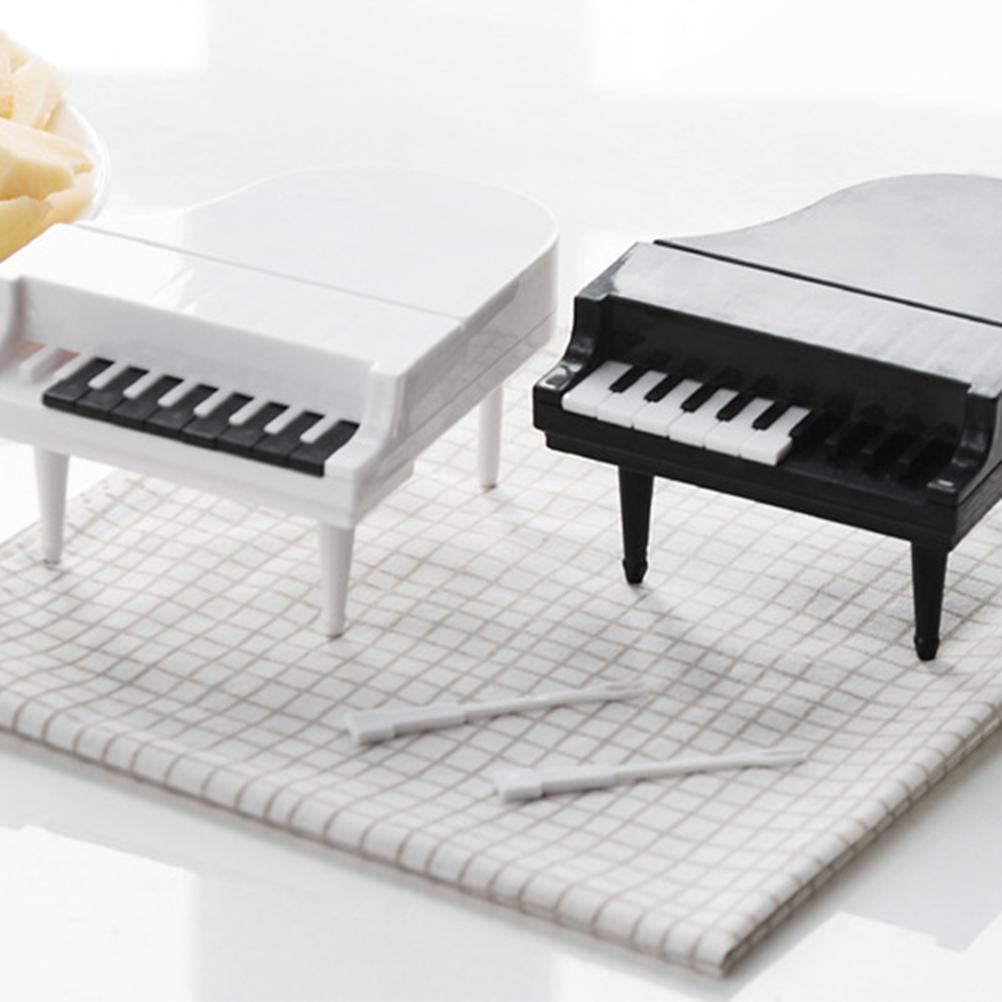 2PCS Piano Shape Small Fruit Fork Reusable Plastic Cake Forks for Home Party Banquet Plastic Fork Fruit Forks