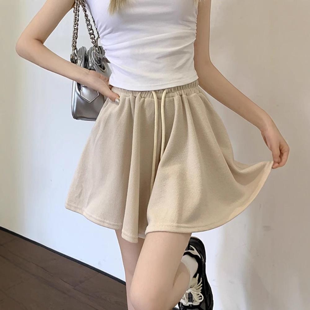 Women's Summer 2025 High-Waisted Wide-Leg Ballet Style Drawstring Shorts