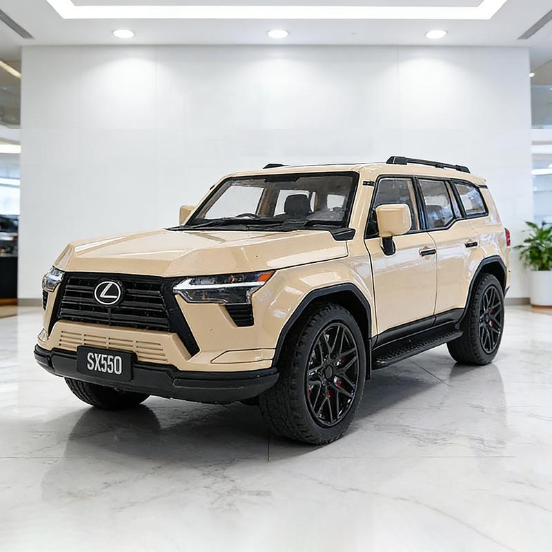 Modellino Auto Giocattolo in Lega pressofusa SUV Lexus GX550 Scala 1/24 Suono e Luci Pull Back Giocattolo per Bambini Collezionabili Regalo di Compleanno