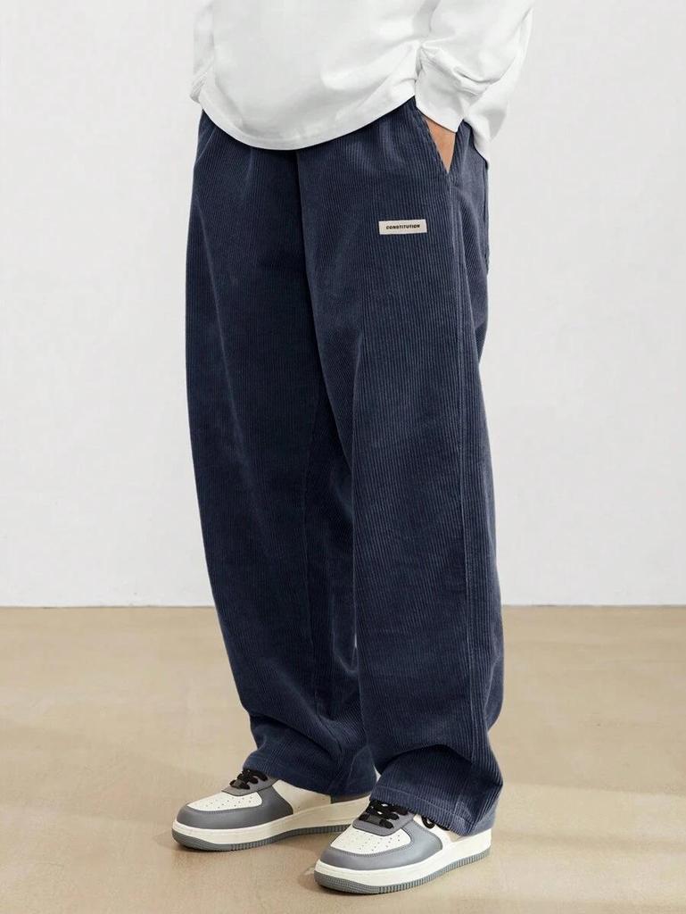Men's Japanese Style Wide-Leg Cargo Pants - Autumn/Winter Casual Trousers