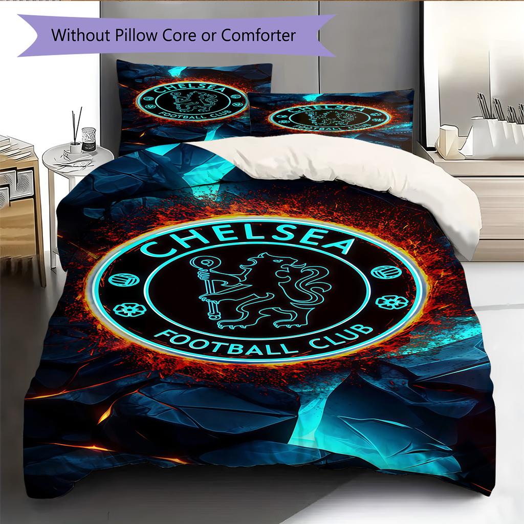 Chelsea logo Pattern Bedding Quilt Set Quilt Cover Pillowcase Home Decoration Birthday Gift (1 * duvet cover + 2 * pillowcase, without core)