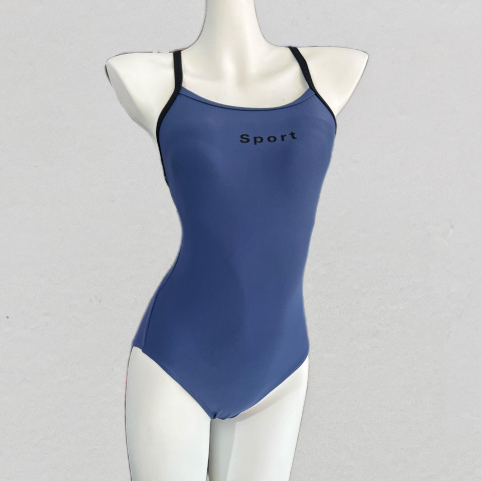 

Swimsuit swimming pool special racing one-piece triangular thin belly cover swimsuit original M синий