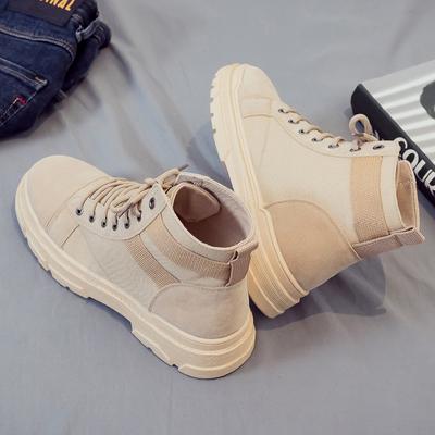 2024 Spring and Autumn New Mid-cut All-match Tooling Boots Casual All-match Men's Non-slip Flat Boots Men's Martin Boots