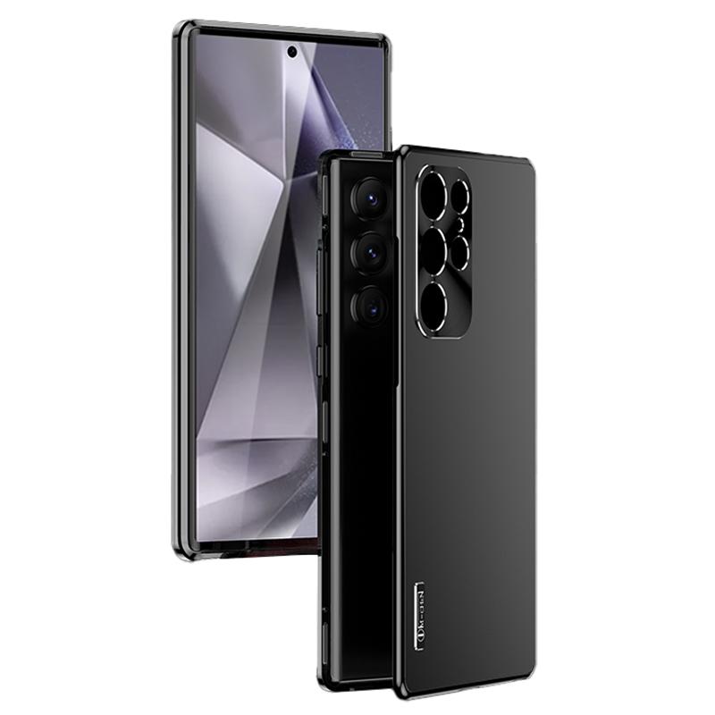 

IM-CHEN Чехол для Samsung Galaxy S24 Ultra с дизайном застежки-пряжки, жесткий ПК, металлическая рамка, чехол для телефона Black