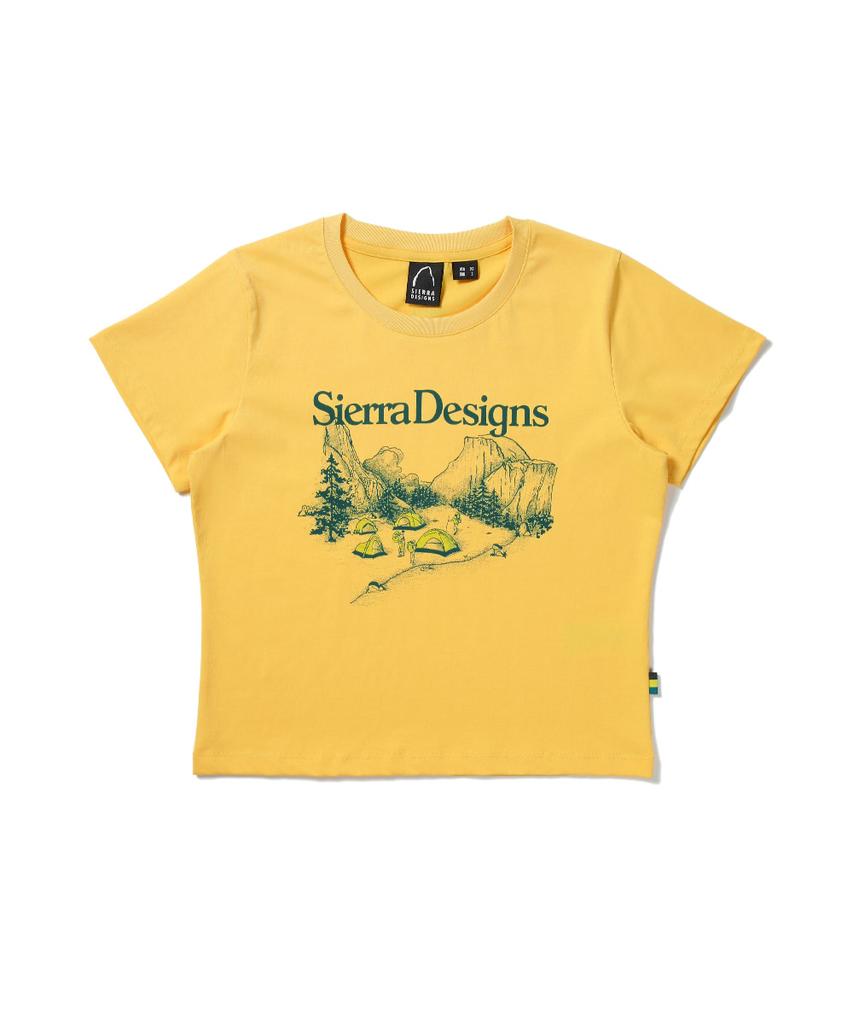 SIERRA DESIGNS W) Tent Ground Chill-Lite Crop Short Sleeve T-Shirt Yellow