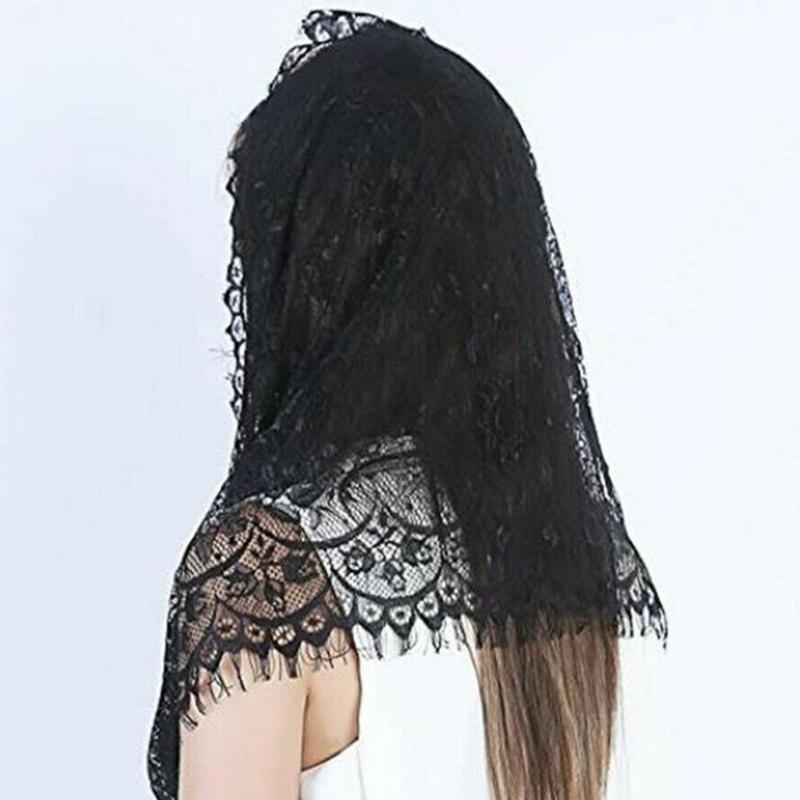 Lace Mantilla Catholic Church Chapel Veil Exquisite Flower Embroideries