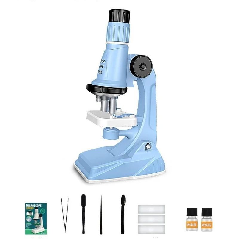 Kinder-Mikroskop-Set 200X-1200X Biologische Wissenschaft Stem-Spielzeug Schule Zuhause Pädagogisch 10X Taschenlupe Tragbares Mikroskop