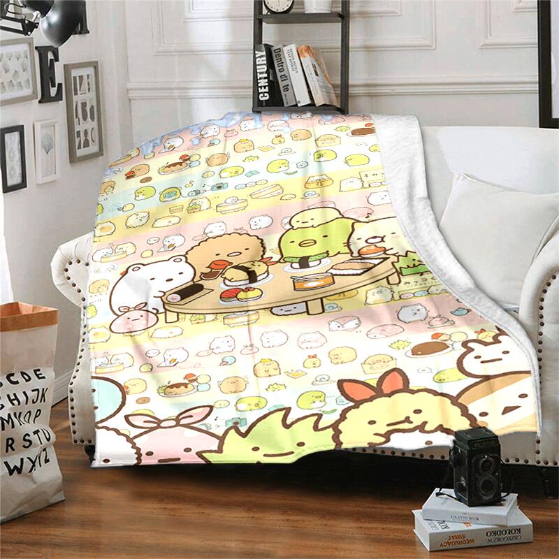 1pc Blanket Sumikko Gurashi2 Print Design, Lightweight Blanket for Sofa, Bed- Soft &Warm, Gift for All Seasons like Christmas, Halloween