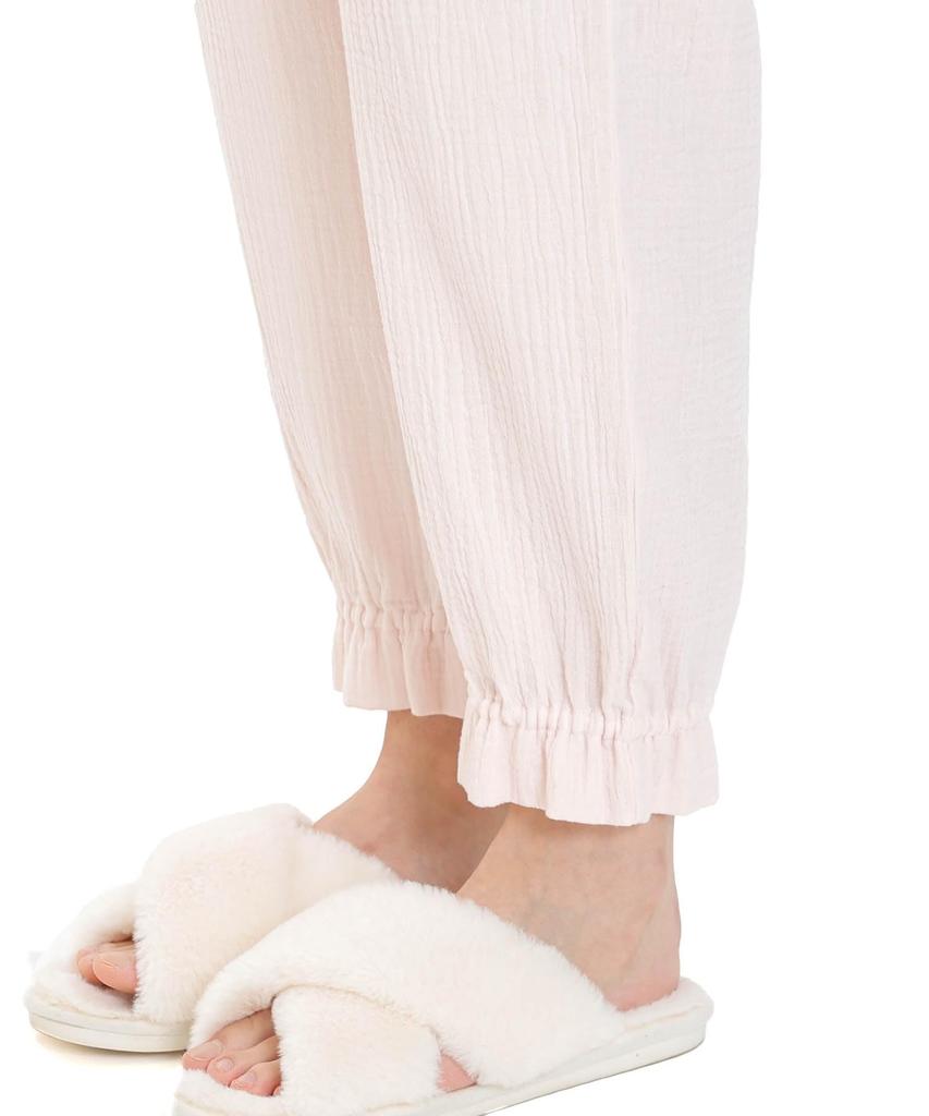 Narue Pajama Cream Puff Gauze Antique Embroidered Pajamas Women's Set, (R),