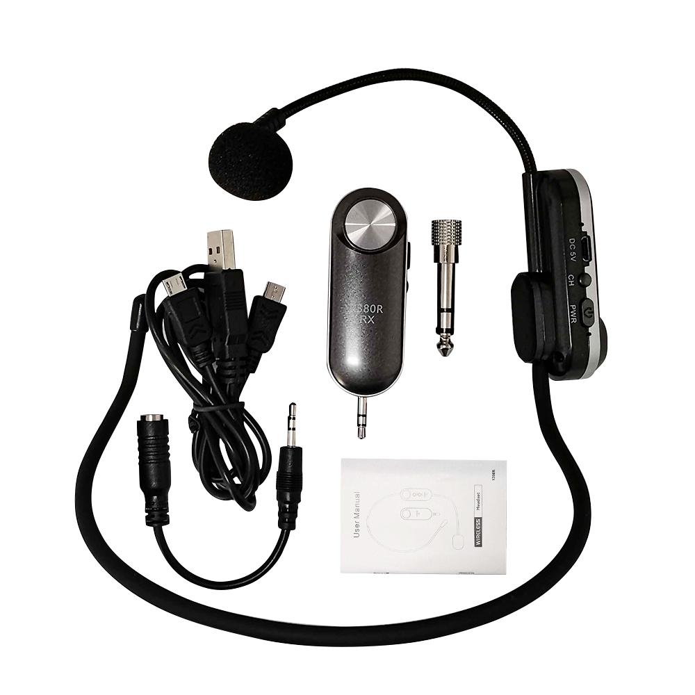 Lightweight Portable Wireless Headset Microphone UHF Mic with Receiver Box Music System for Speaker Voice Amplifier for Teaching Training