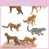 Leopard Model Figurine Lifelike Plastic Toy Desktop Decor 5-12.5cm Long 4-9.5cm High