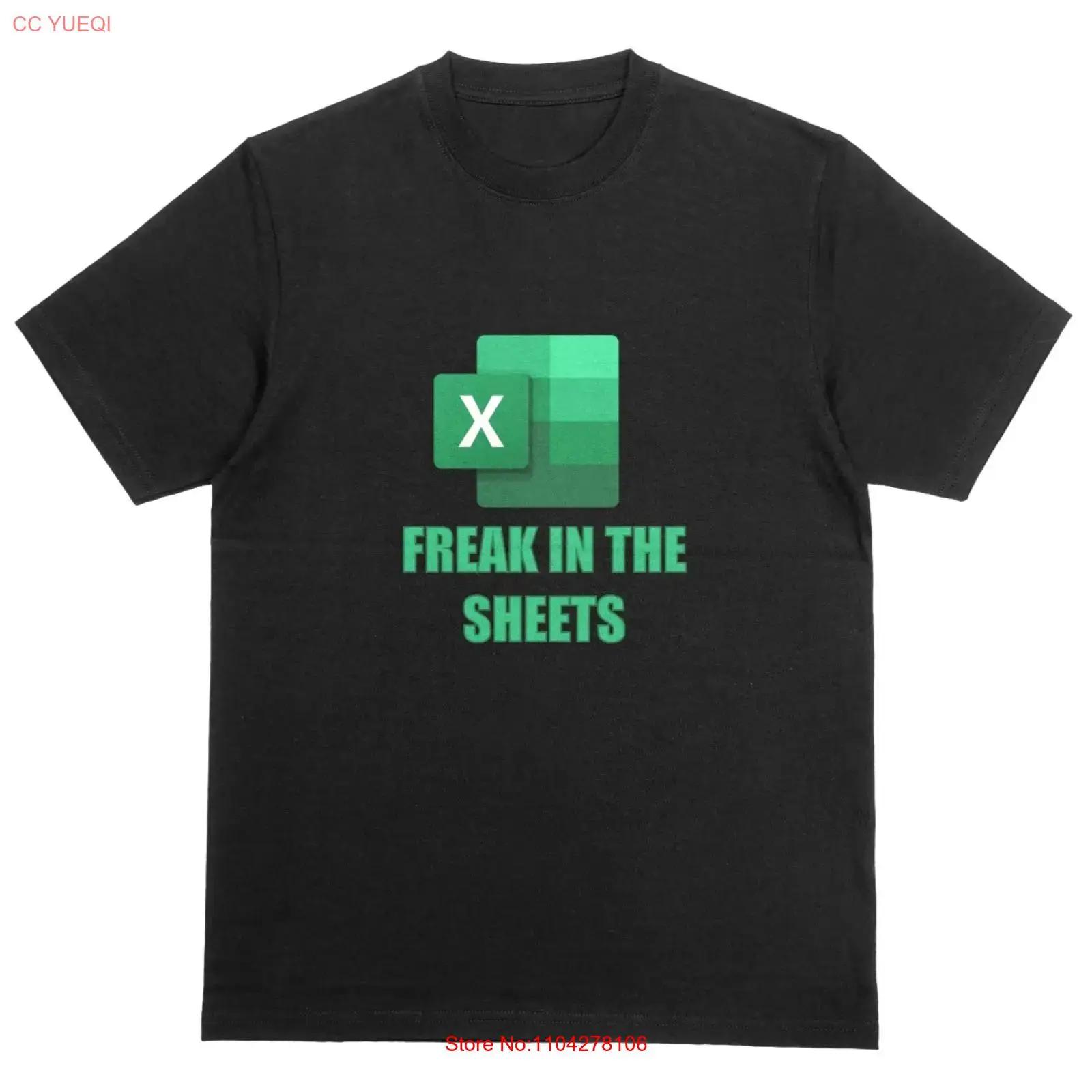 

FREAK IN THE SHEETS T Shirt Funny Novelty Top Excel Spreadsheet Rude Parody vintage Washed Stretched Top For Everyday Wear 5XL різнокольоровий