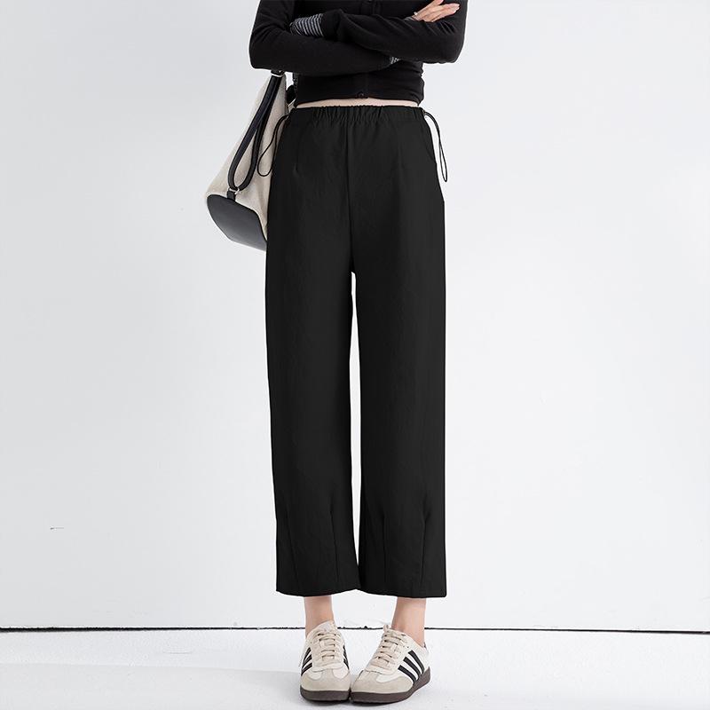 

2026 Titanium Gold Cotton Maternity Drawstring Pants 2XL чёрный