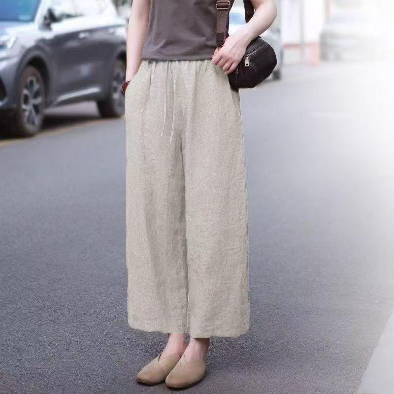 2026 Summer Elegant High-Waisted Loose-Fit Wide-Leg Pants for Women