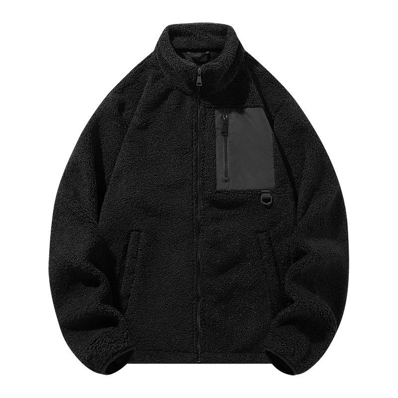 Cashmere Autumn Winter Men's Fleece Jackets Women's Solid Color Coats New Zipper Work Outwear Cold Weather Thermal Jacket