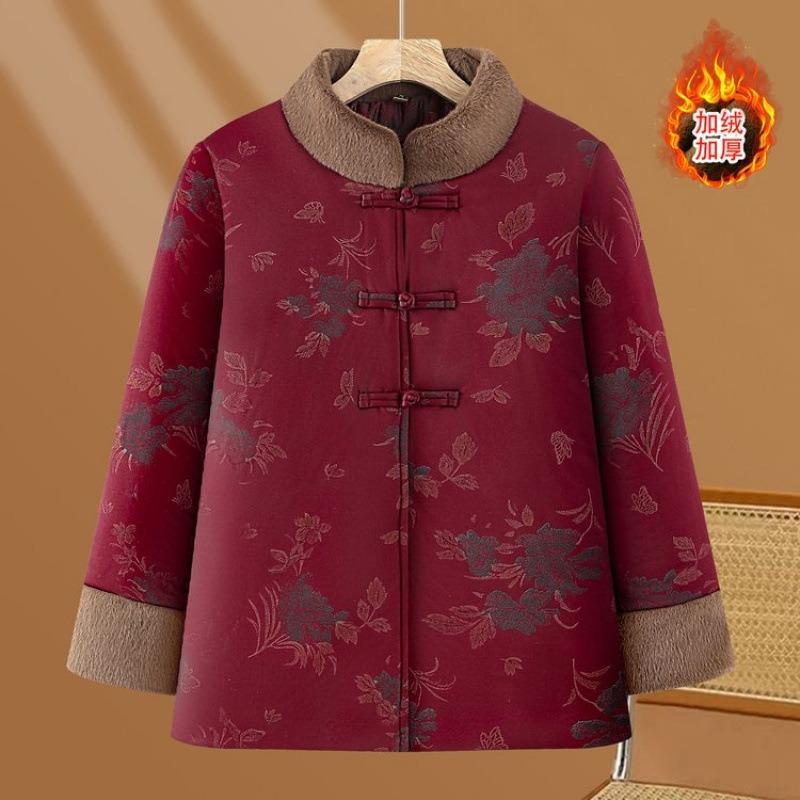 Elderly winter grandma padded jacket padded jacket piled thickened jacket mother padded jacket old lady in the elderly clothes