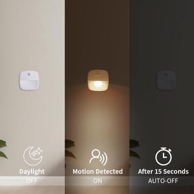 Motion Sensor LED Lights Battery Operated Warm Light Night Lamp for Bedroom Kitchen Stair Hallway Wardrobe Cupboard Lighting
