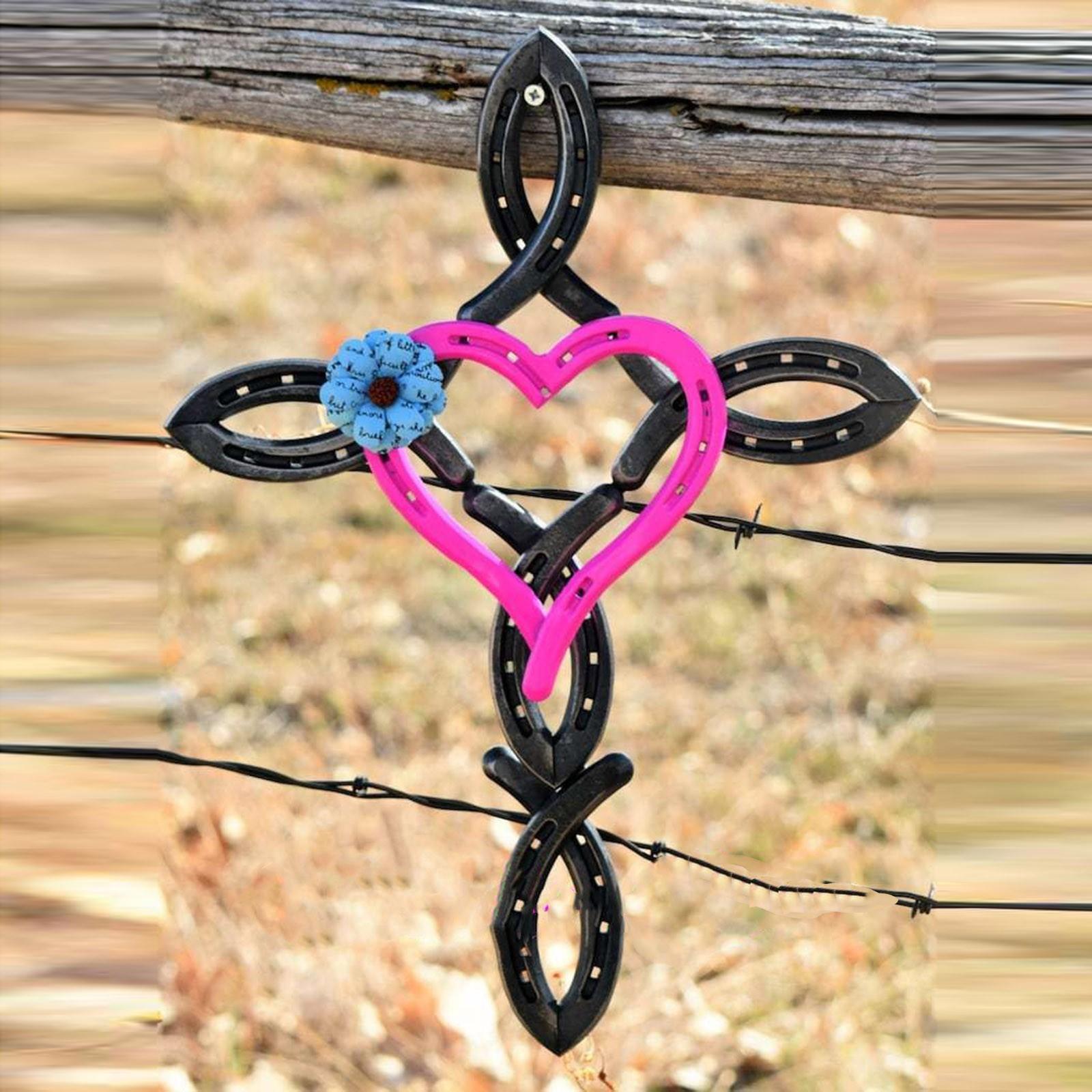 

Atural Horsehsoe Cross With Heart Metal Wall Art Horseshoe Cross Outdoor Patio Home DecorHome Decor,One Size One Size