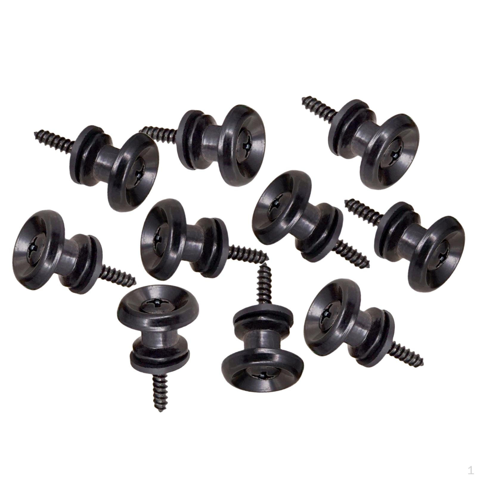 10 Guitar Bass Strap Locks Metal Button for Classic Ukulele Acoustic Banjo