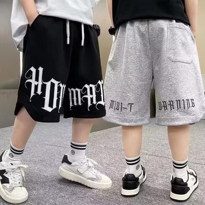 Loose Style Children Summer Shorts for Boy Letter Print Short Pants Outdoor Casual Sports Shorts Korean Children's Clothing