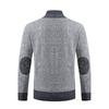 2025 Men's Solid Color Knit Zipper Cardigan - Thick Plus Velvet Coat for Autumn & Winter