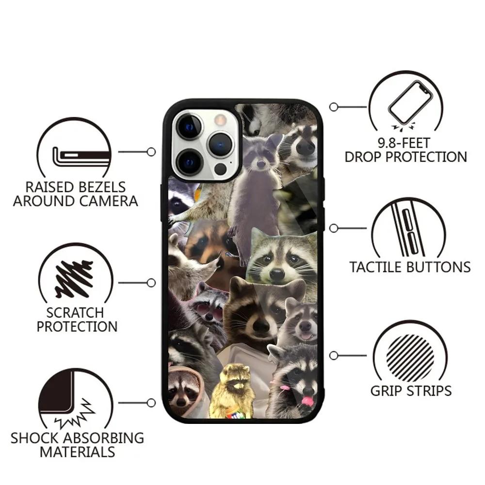 Cute Raccoon Phone Case For iPhone 16,15,14,13,12,11,Plus,Pro,Max,Mini Magsafe Magnetic Wireless Charging