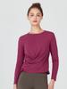 Casual Tie-Waist Sports Top - Bare-feel, Tight-fit, Long Sleeve Yoga Shirt for Running and Fitness