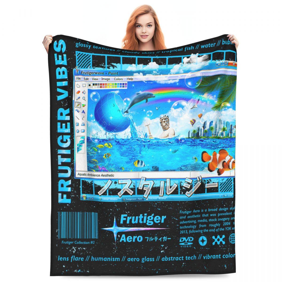 

Frutiger Aero Fashion Collection Warm Soft Blanket Plush Throw Blanket Novelty Couch Chair Flannel Bedspread Sofa Bed Cover 30x40in