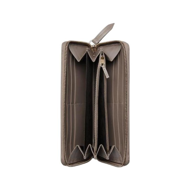 Gucci GG Marmont Light Gold Hardware Zipper Closure Leather Wallet Women's Taupe