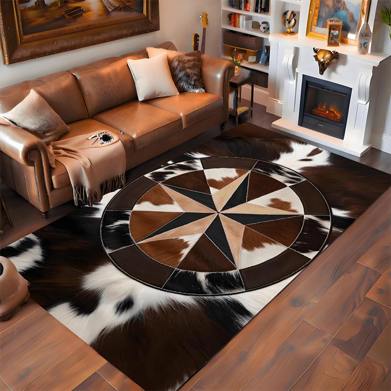 Stylish Printed Area Rug: Non-Slip Washable Floor Mat for Living Room, Bedroom, Kitchen, Entryway, Indoor Outdoor Home Decor