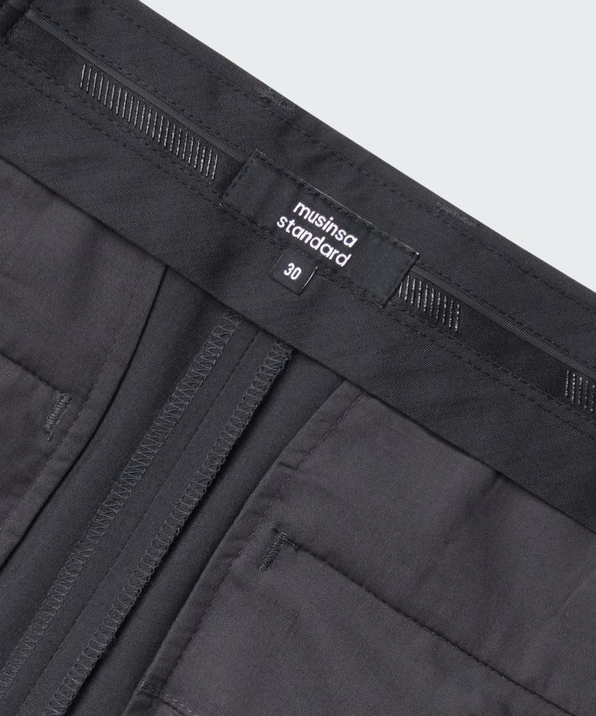 MUSINSA STANDARD [Cooltandard] Wide Hidden Banding Slacks [Gray]