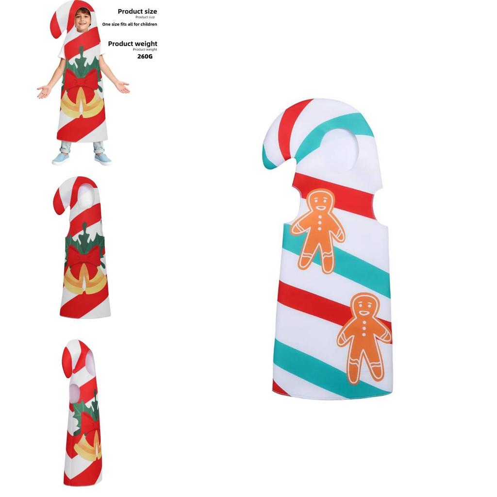 Holiday Kids Gingerbread Costume With Polyester Fabric For Festive Dress Up And Play