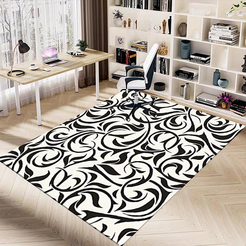 1PC Floral Pattern Non-Slip Floor Carpet Compatible for Office&Living Room&Dining room - Flat-Weave Machine- Soft & Pattern-E308