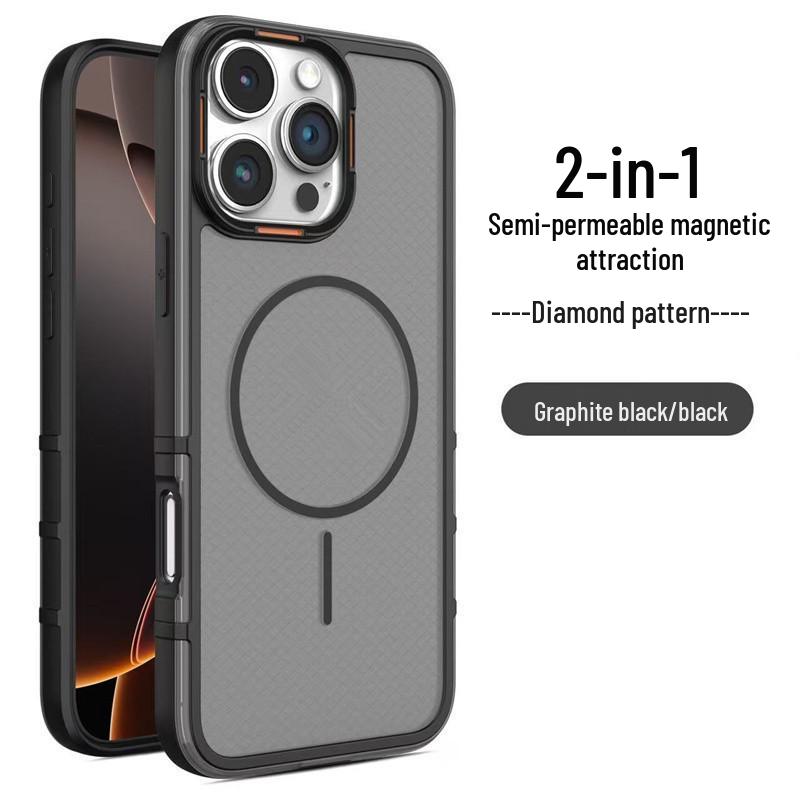 Plaid Magnetic iPhone 16 Case - Compatible with Apple 15/14, Frosted 13/12, Semi-transparent 17pm 15 Plus