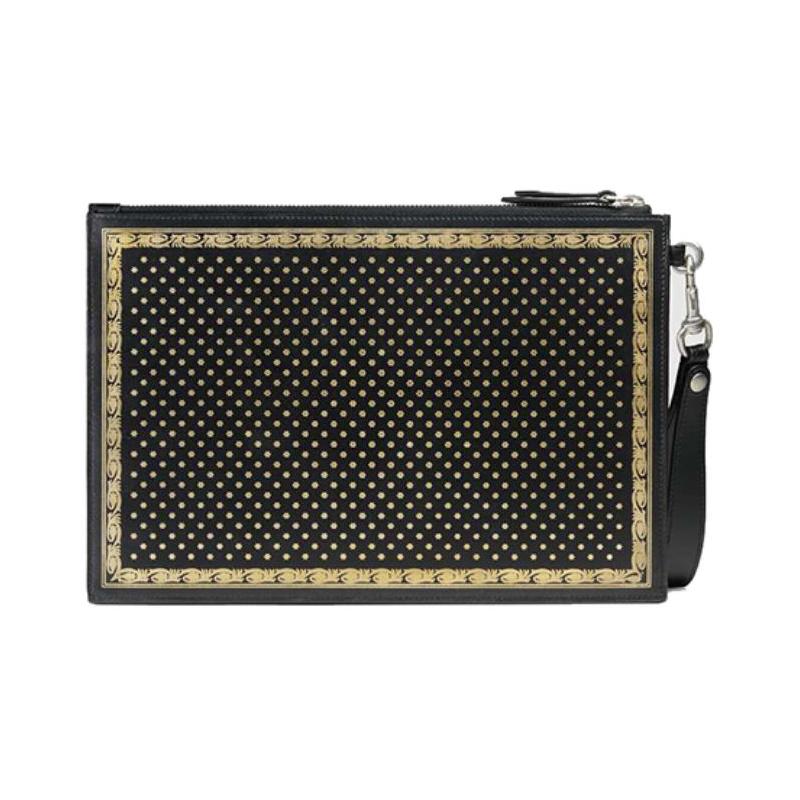 Gucci Guccy Star Print Leather Clutch Wallet Men and Women Same Style Couple Style Black # Trendy Cool Recommendation #