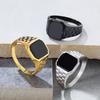 2026 Jewelry, European and American Fashion Simple Cold Style Square Shell Men's Ring