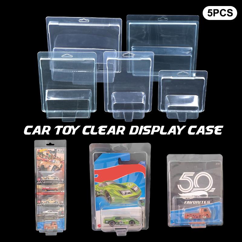 5Pcs Car Toy Transparent Display Case Protective Shell Boulevard Team Transport Model Card Board Collect Boys Gift