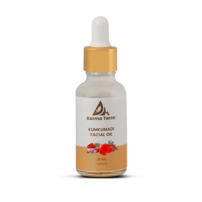 Karma Terra Kumkumadi Face Oil Natural Anti Aging Serum for Wrinkles and Pigmentation Dark Spot Remover Brightening Ayurvedic Oil 30ml